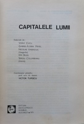 Capitalele Lumii - Vasile Cucu , C739 foto