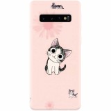 Husa silicon personalizata pentru Samsung Galaxy S10, Cute Cat