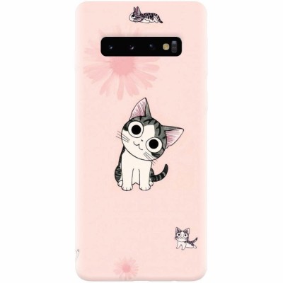 Husa silicon personalizata pentru Samsung Galaxy S10 Plus, Cute Cat foto