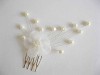 Ac de păr mireasă cu perle, accesoriu elegant nunta, model 20365, argintat, handmade