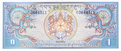 Bancnota Bhutan 1 Ngultrum (1981) - P5 UNC foto