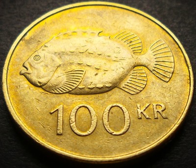 Moneda 100 KRONUR / COROANE - ISLANDA, anul 1995 * cod 4057 foto