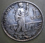 R.037 ROMANIA CAROL I 1 LEU 1910 ARGINT