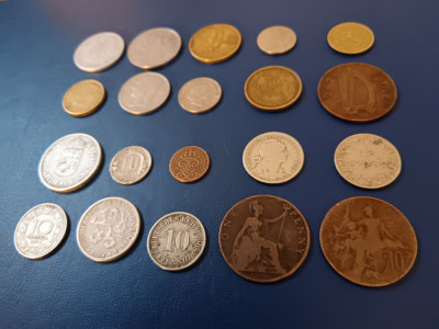 Lot monede 20 tari diferite, anii 1898 - 1958 (fara dubluri) [poze] foto