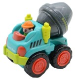 Cumpara ieftin Masina betoniera pentru copii, turcoaz cu gri antracit, 7.4 x 5.9 x 4 cm, vehicul de santier cu cuva mobila, roti functionale, ambalaj PVC