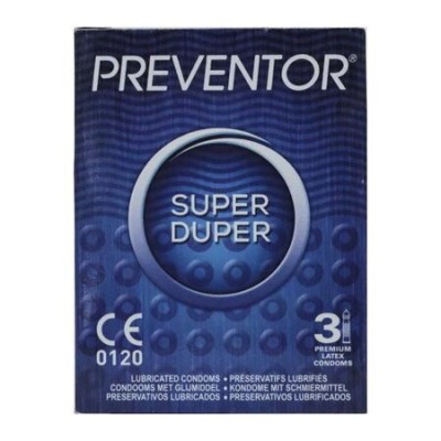 3 Prezervative Texturate Preventor Super Duper, Premium Latex foto