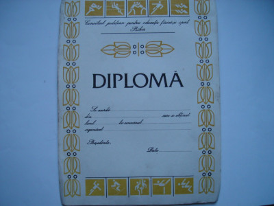 Diploma Consiliul judetean pentru educatie fizica si sport Bihor necompletata foto