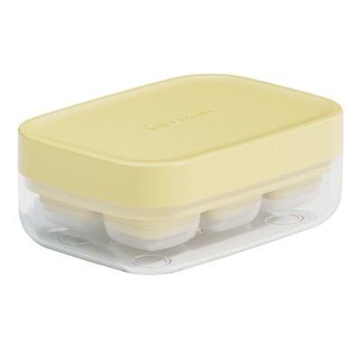 Forma pentru gheata cu presa flippy, din silicon alimentar, 6 cuburi, caserola pentru depozitare, usor de folosit si curatat, 10.5 x 7.5 x 4.1 cm, gal foto