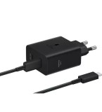 &Icirc;ncărcător Rețea Super Fast Charging Samsung Duo, Cu Cablu, USB-C, 50W / 25W, Negru, Blister EP-T5020XBEGEU