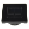 Intrerupator dublu Smart Home WiFi Tuya, cu actionare mecanica, negru, model SSD86-02AJAI-Black