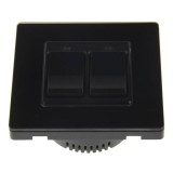 Intrerupator dublu Smart Home WiFi Tuya, cu actionare mecanica, negru, model SSD86-02AJAI-Black