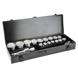 Set chei tubulare Topex 3/4 inch, 20 piese, cu valiza metalica