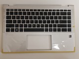 Carcasa superioara cu tastatura palmrest Laptop, HP, EliteBook X360 1040 G5, L41041-001, 6070B1611001, iluminata, argintie, layout US