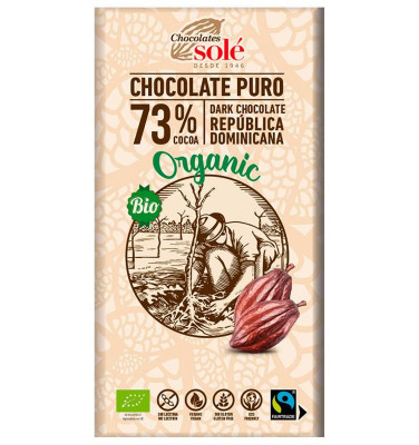 Ciocolata Bio Neagra cu 73% Cacao Pronat 100gr foto