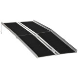 HOMCOM Rampă pentru scaun cu rotile rampă de &icirc;ncărcare rampă de acces antiderapantă pliabilă cu margini de siguranță max. 270 Kg dim. 183L x 73,5l cm