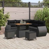 VidaXL Set de canapele pentru grădină 8 pcs Negru poliratan 3361874