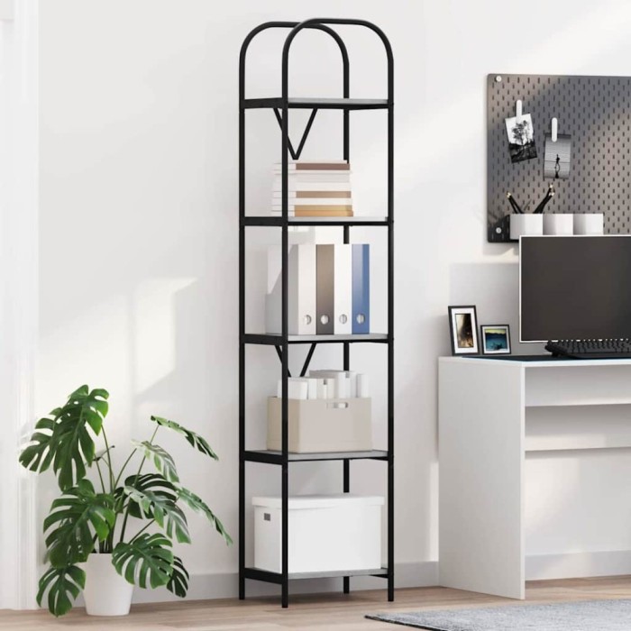 vidaXL Raft pentru cărți sonoma gri 40 x 30 x 183 cm Lemn compozit 879872