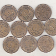 bnk mnd Franta 1 franc 1931-1941 - 10 ani diferiti