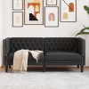 VidaXL Canapea Chesterfield Argyle Negru 174 x 74.5 x 70.5 cm 42013014