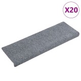 Cumpara ieftin Covorase autoadezive pentru scari, 20 buc., 65x21x4 cm, gri deschis, cu margini dreptunghiulare