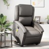 VidaXL Fotoliu rabatabil cu ridicare, gri, piele naturală 3204269