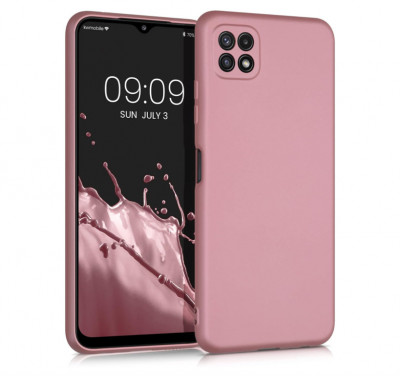 Husa din silicon Kwmobile pentru Samsung Galaxy A22 5G, Aur roz metalic - RESIGILAT foto
