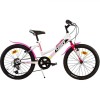Bicicleta copii Dino Bikes 20&quot; MTB fete Sport alb cu 6 viteze