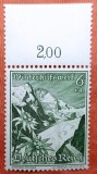 Timbru Germania Al Treilea Reich 1938 Winterhilfswerk Muntele Grossglockner și Flori de Colț Cu Margine și Preț 2,00 Neștampilat - A007