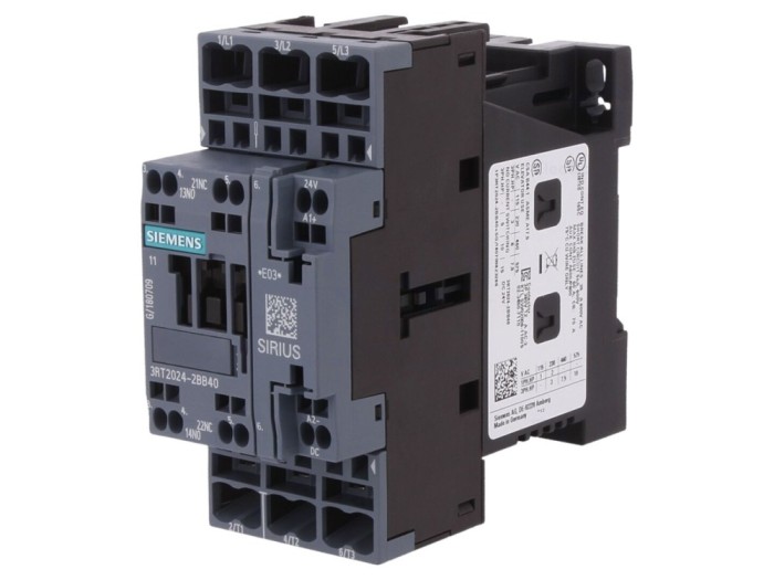 Contactor 3P NO 24VDC, 12A