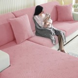 Husă pentru scaun de canapea cu elasticitate ridicată, ajustabilă, protector separat pentru perne, lavabilă, antiderapantă &ndash; roz, pentru 1 loc