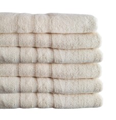 Set de 6 prosoape baie Valentini Bianco, 70x140cm, Crem