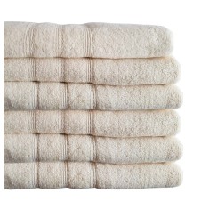 Set de 6 prosoape baie Valentini Bianco, 70x140cm, Crem