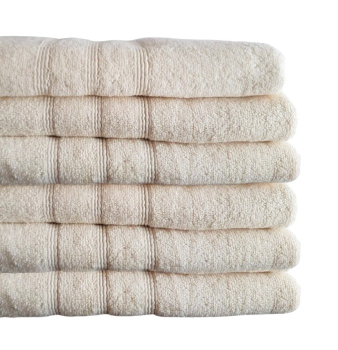 Set de 6 prosoape baie Valentini Bianco, 70x140cm, Crem