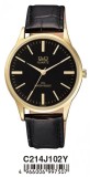 Cumpara ieftin Ceas Barbatesc Q&amp;Q by Citizen C214J102Y, Inox 40mm, Curea Piele, Quartz, Analog, Rezistent Apa 3ATM