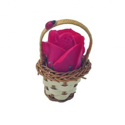 Aranjament floral cos decorativ floare, mic, rosu inchis foto
