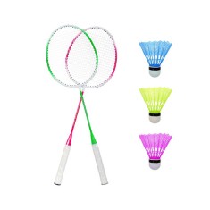 Set Badminton, 2 Rachete, 3 Volani, Carcasa, Plastic, 66cm, Multicolor