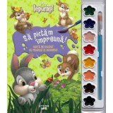 Sa pictam impreuna! Carte de colorat cu pensula si acuarele/***