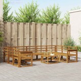 vidaXL Set de canapele de exterior 10 pcs natural Lemn Solid de Acacia 3367007