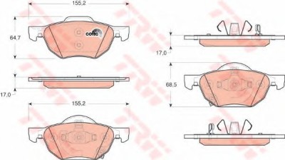 Set placute frana,frana disc HONDA ACCORD VII Tourer (CM) (2003 - 2008) TRW GDB3355 foto