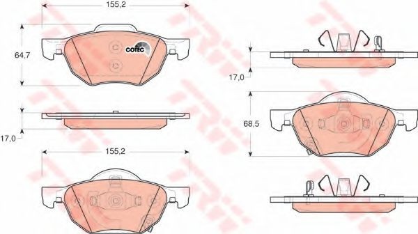 Set placute frana,frana disc HONDA ACCORD VII Tourer (CM) (2003 - 2008) TRW GDB3355