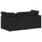 Canapea modulara cu perne, negru, textil - 5