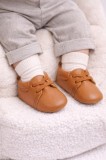 Pantofiori maro pentru baietei - Stan (Marime Disponibila: 6-9 luni (Marimea 19