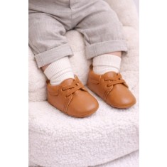 Pantofiori maro pentru baietei - Stan (Marime Disponibila: 6-9 luni (Marimea 19