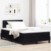 VidaXL Pat cu arcuri cu saltea Negru 120 x 200 cm țesătură 3342123