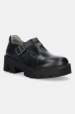Fly London pantofi de piele BAIZ162FLY culoarea negru, cu platforma, P211162000