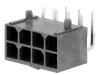 Conector cablu-placa Molex Mega-Fit 8 pini, 23A, pas 5.7mm, THT, 90&deg;, Negru, Aurit, Glow-Wire