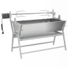 Gratar cu Rotisor vidaXL, Fier/Inox, 132x55x98cm, 220V, Ideal Fripturi, Reglabil, Distributie Uniforma Caldura, Tava Grasime