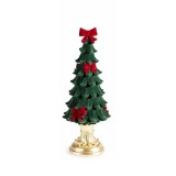 Brad Craciun catifea verde rosie polirasina aurie 12 x 12 x 31 H