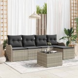 VidaXL Set de canapele pentru grădină 6 pcs Gri deschis Rattan poli 3345672