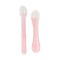 Set 2 lingurite flexibile din silicon pentru diversificare, fara BPA, de marimi diferite, roz somon, KidsCare